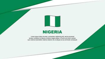 Nigeria Flagge abstrakt Hintergrund Design Vorlage. Nigeria Unabhängigkeit Tag Banner Karikatur Vektor Illustration. Nigeria