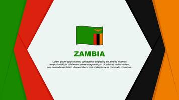 Sambia Flagge abstrakt Hintergrund Design Vorlage. Sambia Unabhängigkeit Tag Banner Karikatur Vektor Illustration. Sambia Hintergrund