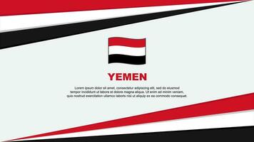 Jemen Flagge abstrakt Hintergrund Design Vorlage. Jemen Unabhängigkeit Tag Banner Karikatur Vektor Illustration. Jemen Design