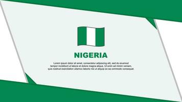 Nigeria Flagge abstrakt Hintergrund Design Vorlage. Nigeria Unabhängigkeit Tag Banner Karikatur Vektor Illustration. Nigeria Unabhängigkeit Tag