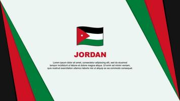 Jordan Flagge abstrakt Hintergrund Design Vorlage. Jordan Unabhängigkeit Tag Banner Karikatur Vektor Illustration. Jordan Flagge