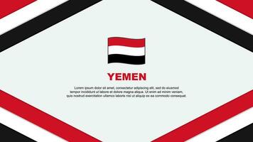 Jemen Flagge abstrakt Hintergrund Design Vorlage. Jemen Unabhängigkeit Tag Banner Karikatur Vektor Illustration. Jemen Vorlage