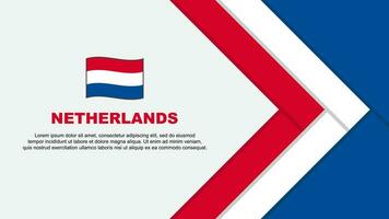 nederländerna flagga abstrakt bakgrund design mall. nederländerna oberoende dag baner tecknad serie vektor illustration. nederländerna tecknad serie