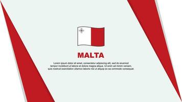 Malta Flagge abstrakt Hintergrund Design Vorlage. Malta Unabhängigkeit Tag Banner Karikatur Vektor Illustration. Malta Flagge