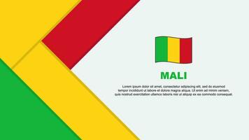 Mali Flagge abstrakt Hintergrund Design Vorlage. Mali Unabhängigkeit Tag Banner Karikatur Vektor Illustration. Mali Illustration