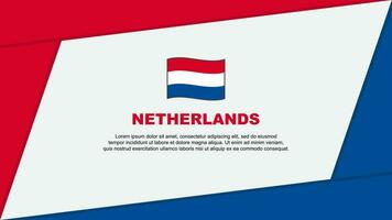 Niederlande Flagge abstrakt Hintergrund Design Vorlage. Niederlande Unabhängigkeit Tag Banner Karikatur Vektor Illustration. Niederlande Banner