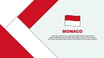 Monaco Flagge abstrakt Hintergrund Design Vorlage. Monaco Unabhängigkeit Tag Banner Karikatur Vektor Illustration. Monaco Illustration