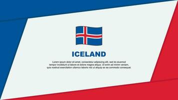 Island Flagge abstrakt Hintergrund Design Vorlage. Island Unabhängigkeit Tag Banner Karikatur Vektor Illustration. Island Banner