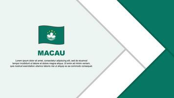 Macau Flagge abstrakt Hintergrund Design Vorlage. Macau Unabhängigkeit Tag Banner Karikatur Vektor Illustration. Macau Karikatur