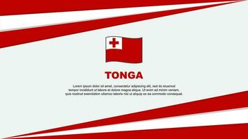 Tonga Flagge abstrakt Hintergrund Design Vorlage. Tonga Unabhängigkeit Tag Banner Karikatur Vektor Illustration. Tonga Design