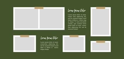 bilder eller foton ram collage. serier sida rutnät layout abstrakt Foto ramar och digital Foto vägg mall vektor
