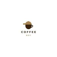 Kaffee Junge Logo Design modern Konzept vektor