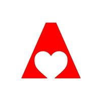 brev en varumärke namn med röd hjärta ikon. vektor
