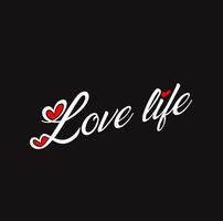 kärlek liv typografi med hjärta ikoner. vektor