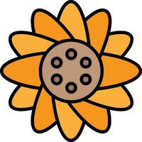 Symbol für Sonnenblumenvektor vektor