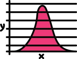 Glocke Kurve auf Graph Vektor Symbol