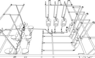 3d illustration av byggnad rör vektor