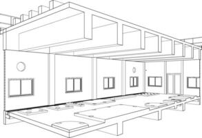 3d illustration av industriell byggnad vektor