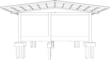 3d illustration av industriell byggnad vektor