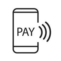 Zahlung mit Smartphone Symbol, online Handy, Mobiltelefon Zahlung vektor