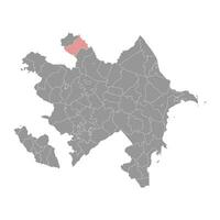 zagatala distrikt Karta, administrativ division av azerbajdzjan. vektor
