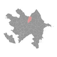qabala distrikt Karta, administrativ division av azerbajdzjan. vektor