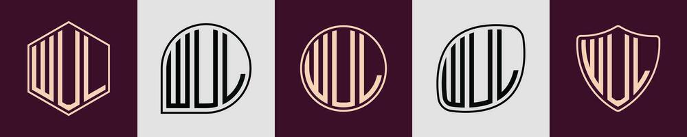 kreativ enkel första monogram wul logotyp mönster. vektor