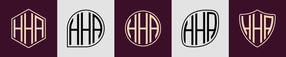 kreativ enkel första monogram hha logotyp mönster. vektor