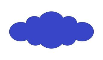 Single Wolke 2d linear Karikatur Objekt. wolkig Wetter. flauschige gestalten Kumulus isoliert Linie Vektor Element Weiß Hintergrund. Einfachheit. Meteorologie Prognose bedeckt Farbe eben Stelle Illustration