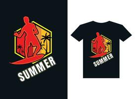 Sommer- Sonnenuntergang T-Shirt Design Vorlage vektor