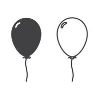 ballong ikon uppsättning. fest ballong ikon dekoration födelsedag isolerat vektor illustration.