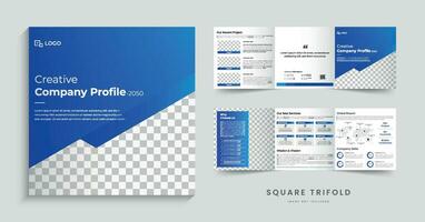 företags- företag profil fyrkant trifold broschyr mall design vektor