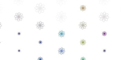 leichte mehrfarbige Vektor-Gekritzel-Textur mit Blumen. vektor