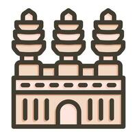 angkor wat vektor tjock linje fylld färger ikon för personlig och kommersiell använda sig av.