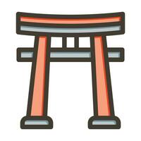 torii Tor Vektor dick Linie gefüllt Farben Symbol zum persönlich und kommerziell verwenden.