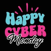 cyber måndag grymt bra retro design för t-shirt, kort, ram konstverk, påsar, muggar, klistermärken, tumlare, telefon fall, skriva ut etc. vektor