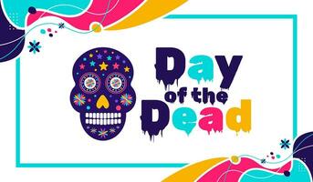 Tag von das tot, dia de los Muertos, dia de Muertos bunt Mexikaner Schädel Kunst Hintergrund Design Vorlage. traditionell Mexikaner Urlaub Poster, Party Flyer, Gruß Karte, Banner und Hintergrund. vektor