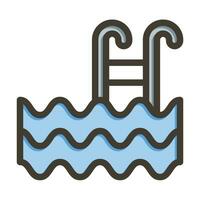 Schwimmen Schwimmbad Vektor dick Linie gefüllt Farben Symbol zum persönlich und kommerziell verwenden.