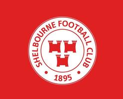 shelbourne klubb symbol logotyp irland liga fotboll abstrakt design vektor illustration med röd bakgrund