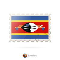 porto stämpel med de bild av swaziland flagga. vektor