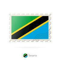 porto stämpel med de bild av tanzania flagga. vektor