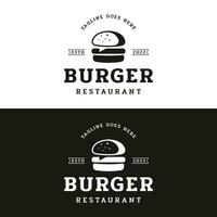 retro årgång varm burger färsk och gott logotyp design. logotyp för restaurang, företag, märka, bricka och emblem. vektor