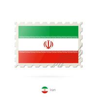 porto stämpel med de bild av iran flagga. vektor