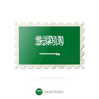 porto stämpel med de bild av saudi arabien flagga. vektor