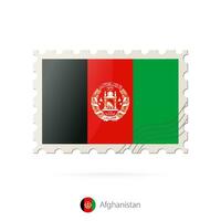 Porto Briefmarke mit das Bild von Afghanistan Flagge. vektor