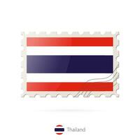 porto stämpel med de bild av thailand flagga. vektor