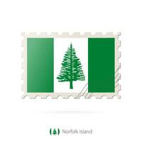 Porto Briefmarke mit das Bild von Norfolk Insel Flagge. vektor
