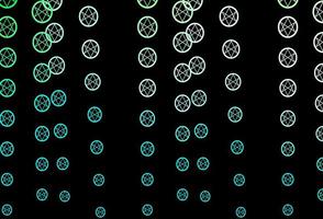 dunkelgrüner Vektorhintergrund mit Mysteriumsymbolen. vektor