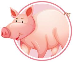 Schwein im Kreis Banner vektor