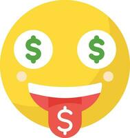 Geld Mund Gesicht Vektor Symbol
